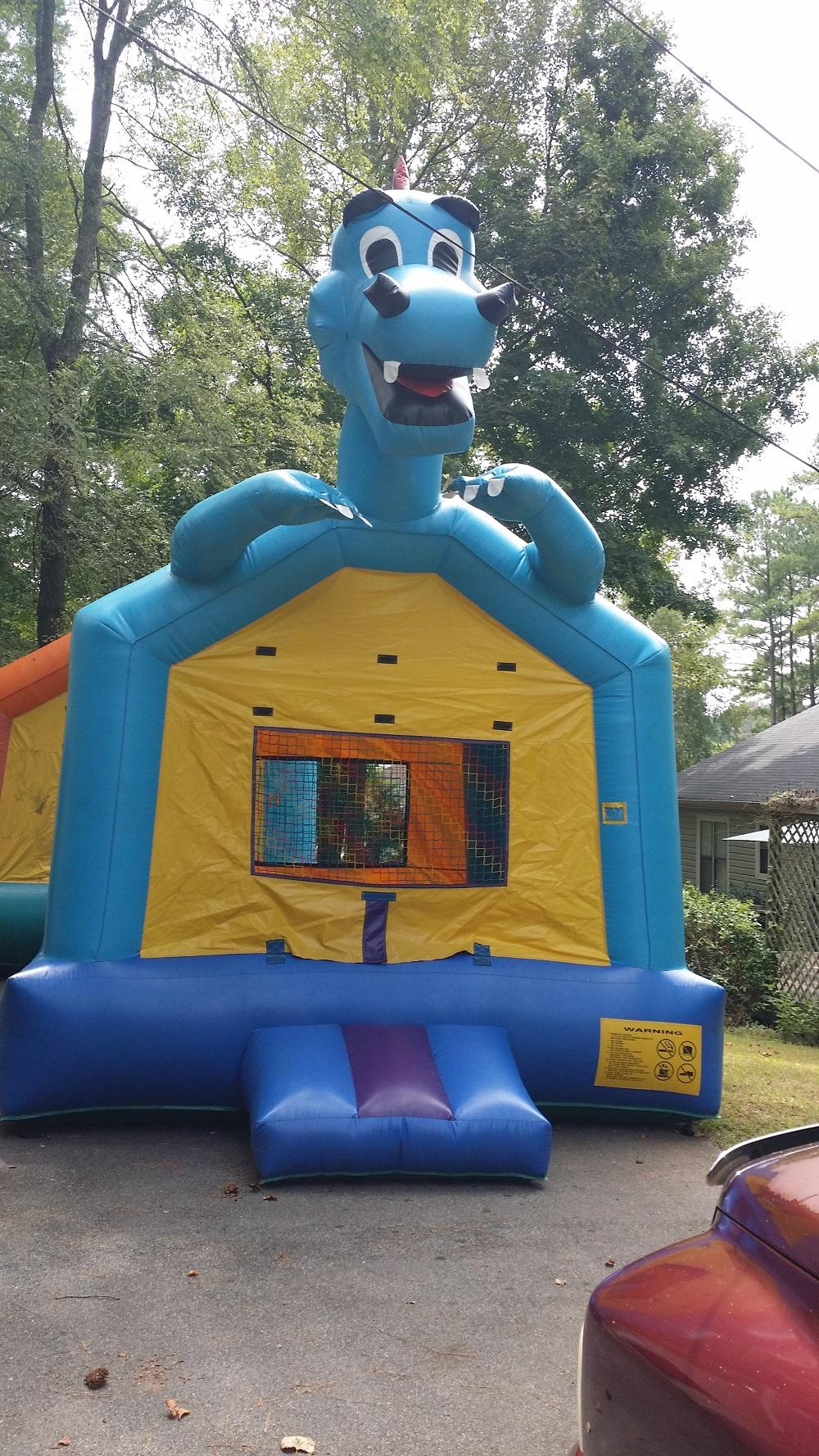 Blue Dinosaur Bounce House Jumpy Fun Bounce House Rentals