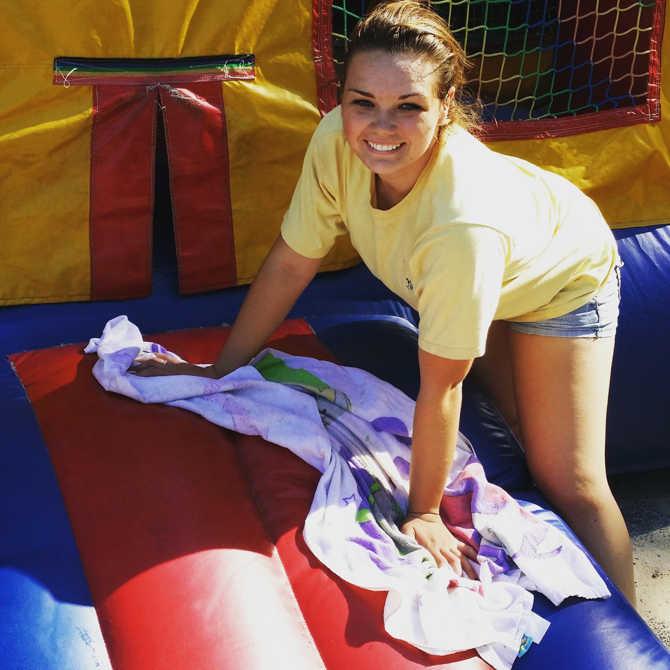Clean and shiny bouncy castles with a smile