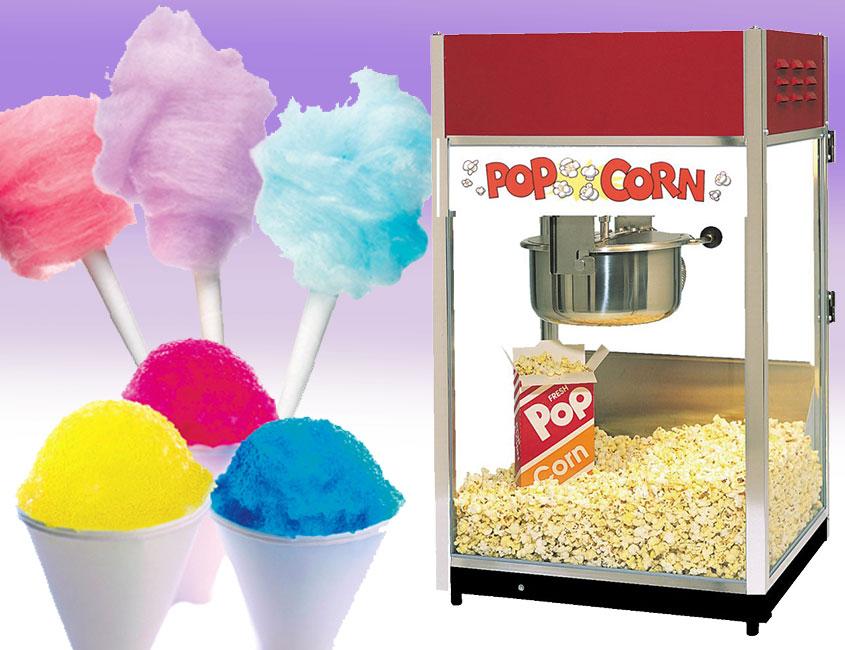popcorn and snow cone machine rental