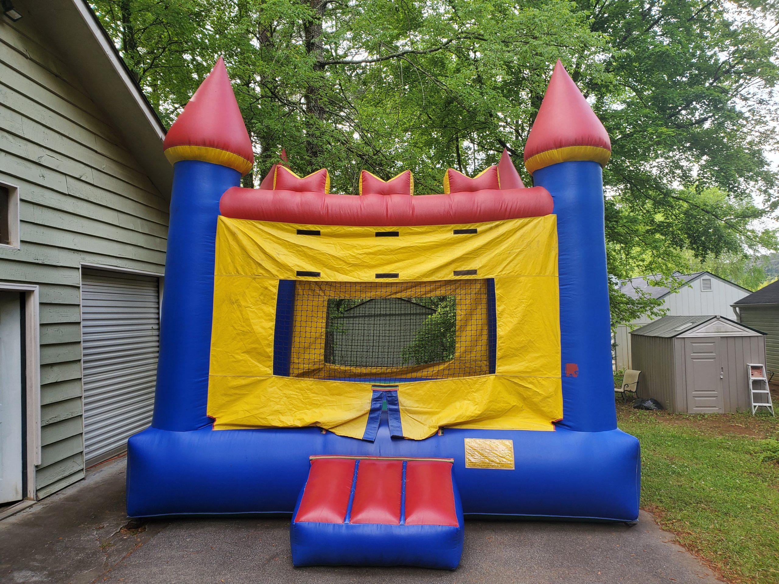 Large Primary Castle Bounce House Jumpy Fun Bounce House Rentals